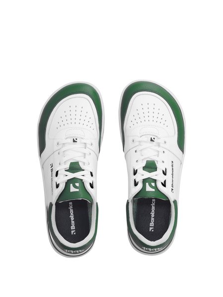 Ténis barefoot Barebarics Wave branco e verde-escuro