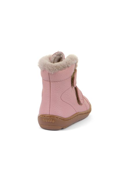 FRODDO KOTNÍKOVÉ ZIMNÍ FURRY BOOT Pink | Dětské zimní zateplené barefoot boty