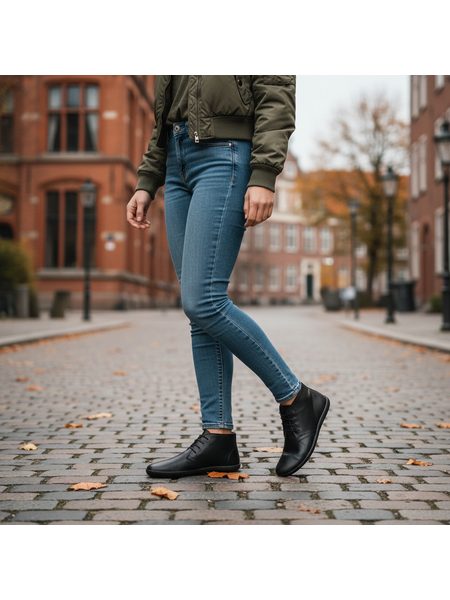 Barefoot+ Kotníkové Boty GROUNDIES® Milano Černé