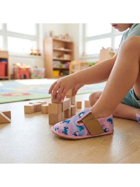 Papuci barefoot pentru copii RAYVE SLIPPERS ELASTIC blue dog