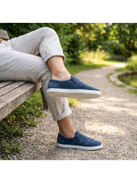 Pánské Barefoot Slip-on Tenisky GROUNDIES® Ease Modré