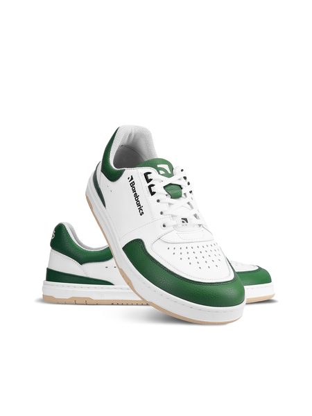 Ténis barefoot Barebarics Wave branco e verde-escuro