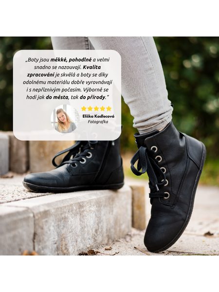 Dámské Barefoot Kotníkové Boty GROUNDIES® Salzburg Černé