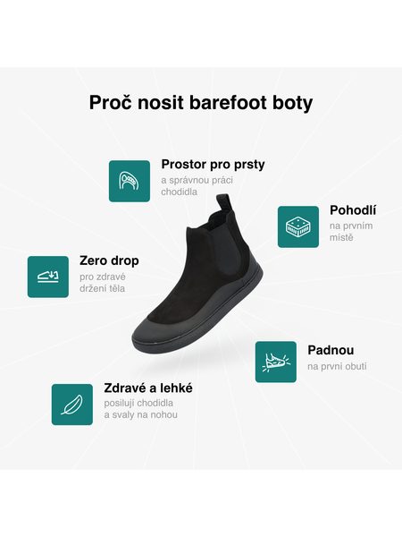 Dámské Barefoot Chelsea GROUNDIES® SIENNA Černé