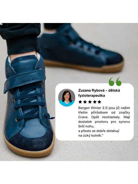 CRAVE BERGEN WINTER 2.0 Blue | Dětské zimní zateplené barefoot boty