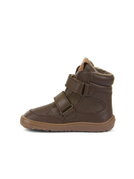 Dětské barefoot zimní boty FRODDO WINTER TEX tmavě hnědé