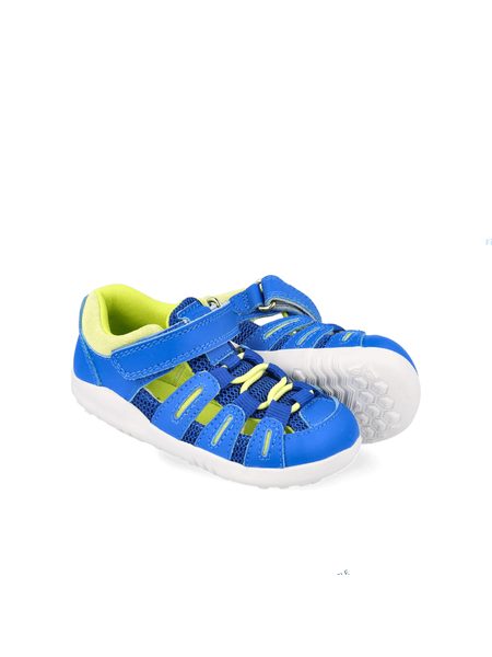 BOBUX SUMMIT Snorkel Blue + Sunny Lime | Dětské barefoot sandály  2
