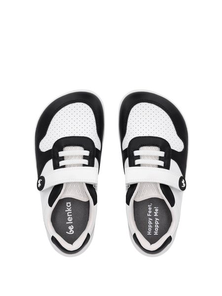 Baskets barefoot enfant Be Lenka Scoot Kids blanches et noires