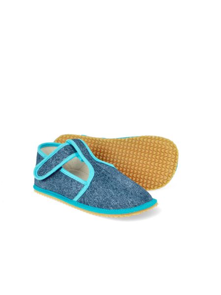 BEDA PAPUČE 060010/W/02 – slim Denim / tyrkys 4