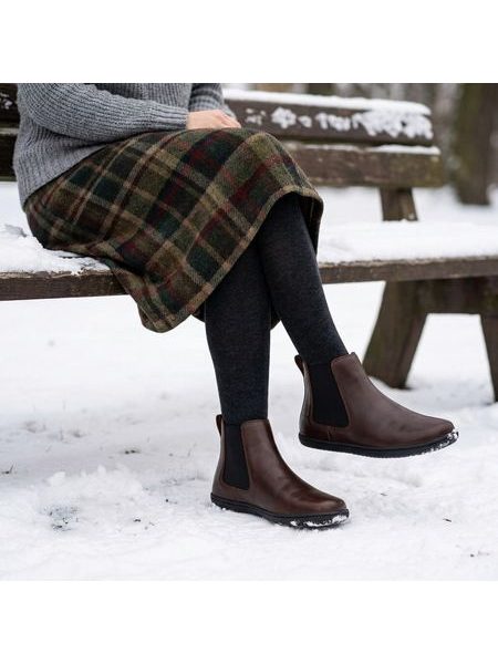 Botas chelsea barefoot ANGLES NYX WINTER WOOL 2.0 castanho