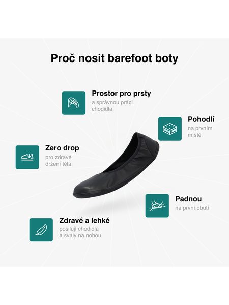 Dámské Barefoot+ Baleríny GROUNDIES® Lily 3.0 Černé