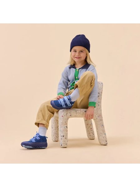 AFFENZAHN LOWBOOT KNIT HAPPY ELEPHANT Blue | Dětské celoroční barefoot boty