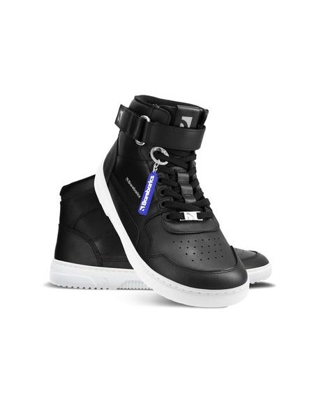 Adidași barefoot Barebarics Zing High Top negri și albi din piele