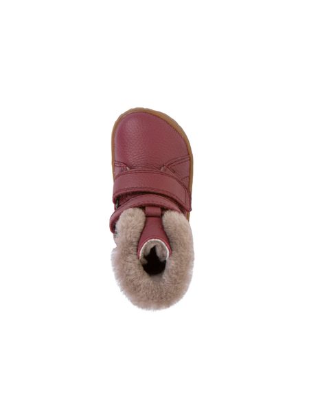 FRODDO KOTNÍKOVÉ ZIMNÍ FURRY BOOT Bordeaux | Dětské zimní zateplené barefoot boty