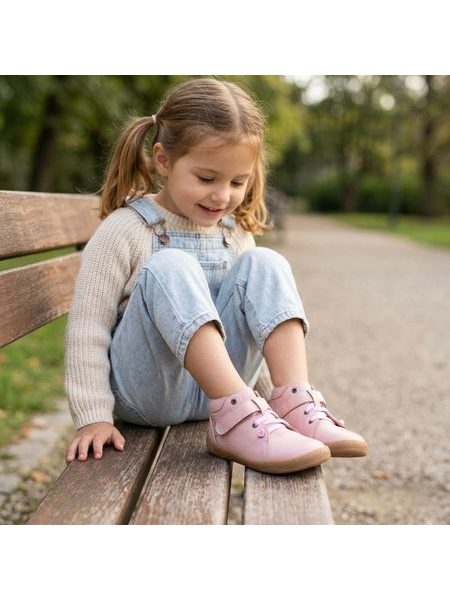 Dětské Barefoot Celoroční boty PEGRES SKINNY SBF 62F růžové
