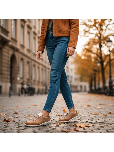 Dámské Barefoot+ Tenisky GROUNDIES® Amsterdam Cognac