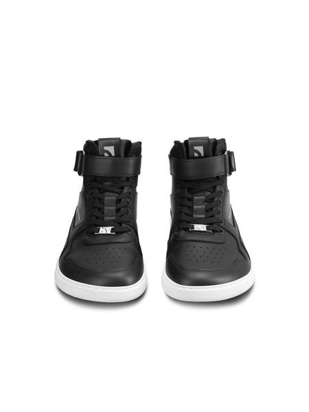 Adidași barefoot Barebarics Zing High Top negri și albi din piele