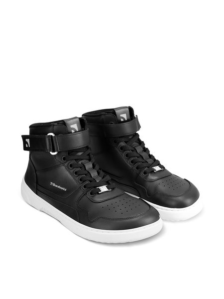 Adidași barefoot Barebarics Zing High Top negri și albi din piele