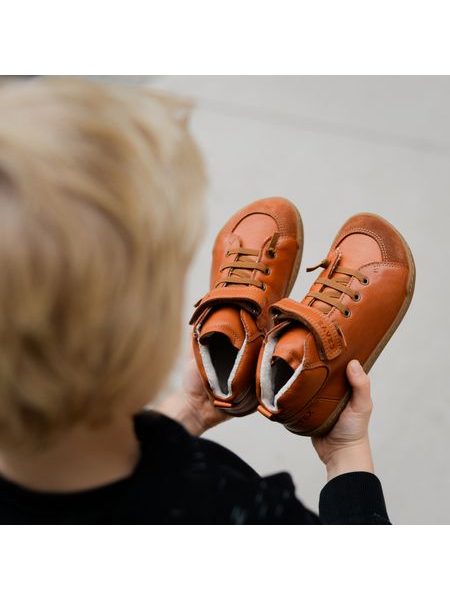 CRAVE BERGEN WINTER 2.0 Cognac | Dětské zimní zateplené barefoot boty