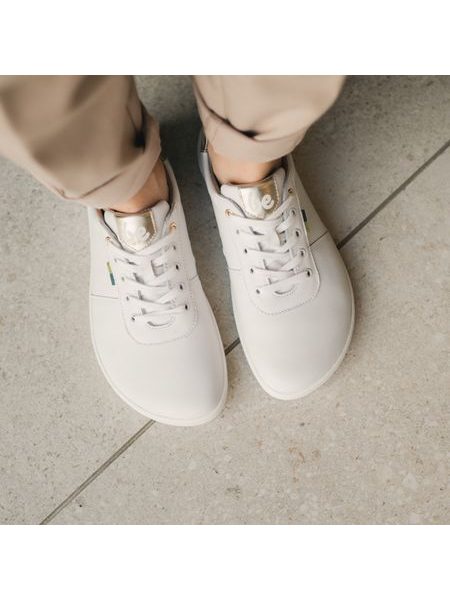 Adidași barefoot Be Lenka Royale albi cu auriu