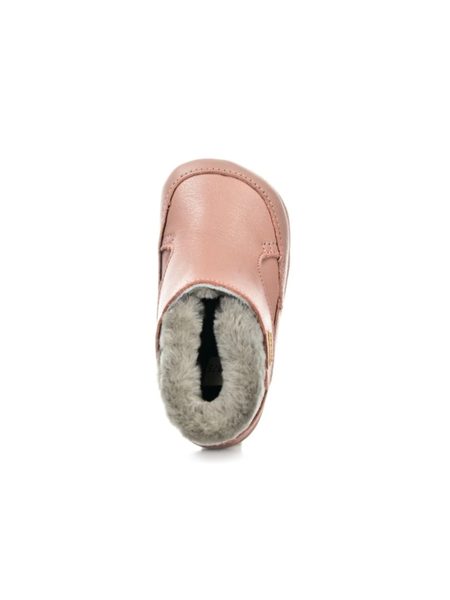 FRODDO ZIMNÍ CAPÁČKY FURRY WALKERS Dark Pink | Dětské první zateplené barefoot botičky