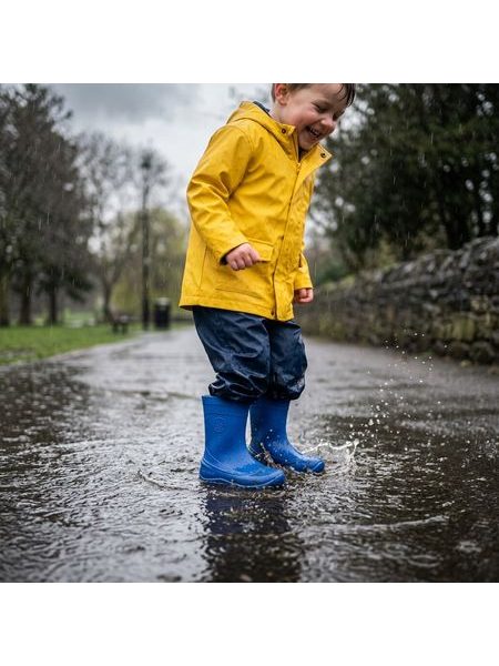 BAREBOO MONSOON 1.0 Blue | Dětské barefoot holínky