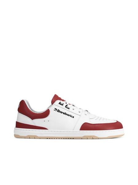 Ténis barefoot Barebarics Wave branco e vermelho carmim