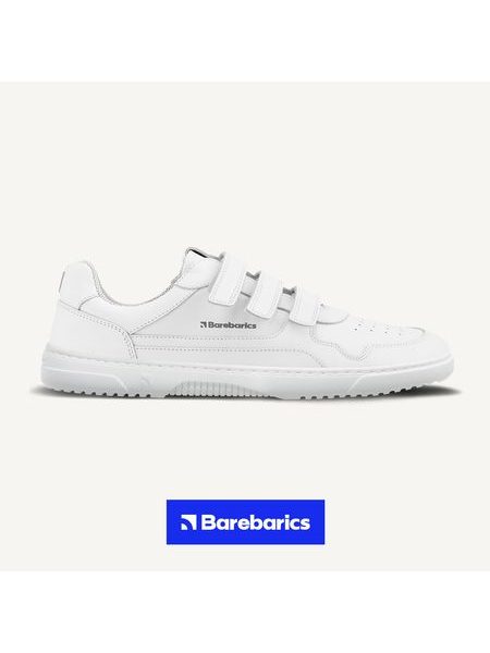 Ténis barefoot Barebarics Zing Velcro branco - Pele
