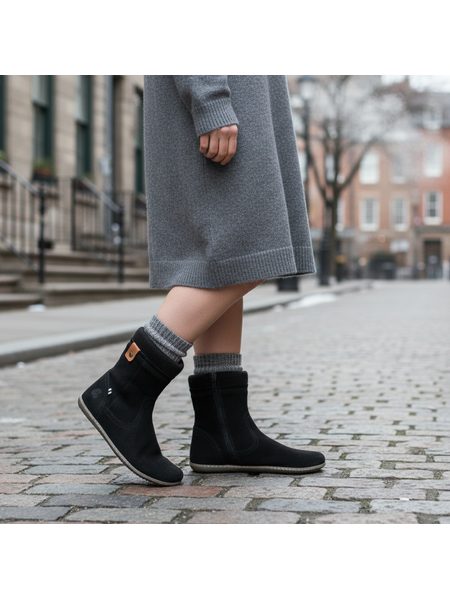 Dámské Barefoot Zateplené Boty GROUNDIES® ICELAND Černé