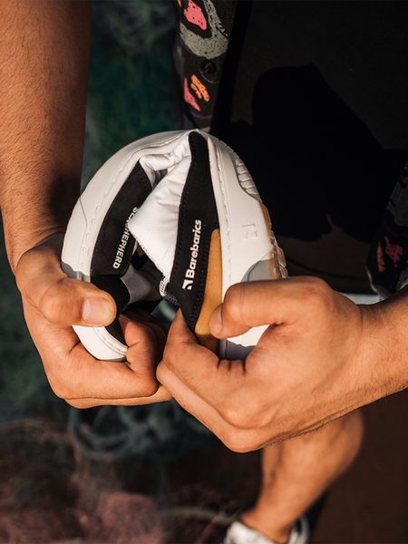 Adidași barefoot BAREBARICS REVIVE X SEA SHEPHERD - ORCA negri-albi