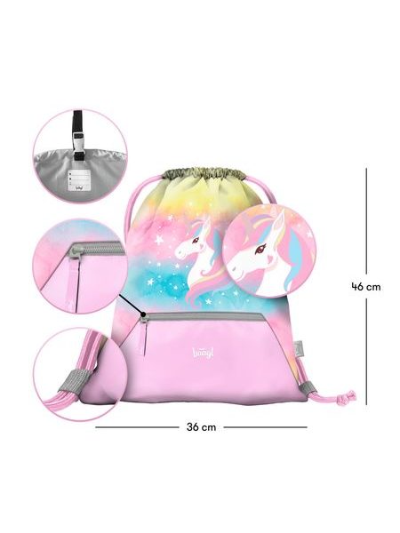 BAAGL Sáček s kapsou Rainbow Unicorn
