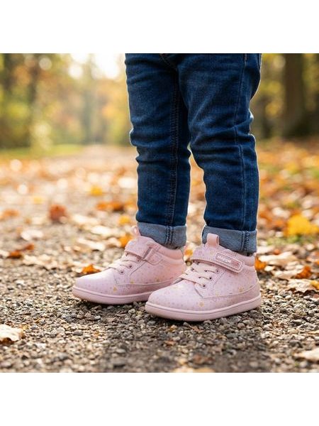 BEPPI Casual Boot Baby Toddler Barefoot Ankle Boots Pink Stars
