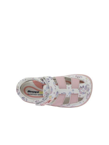 BEPPI SAPATO CASUAL BEBE Růžoví jednorožci | Dětské barefoot sandály