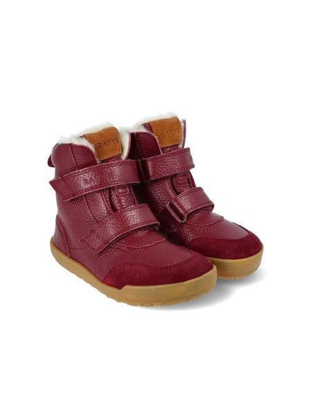Detské zimné zateplené barefoot topánky RAYVE LAHTI vínové