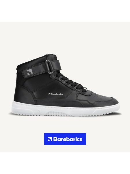 Adidași barefoot Barebarics Zing High Top negri și albi din piele