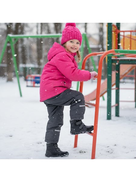 BABY BARE FEBO WINTER Midnight Black Asfaltico | Dětské zimní zateplené barefoot boty