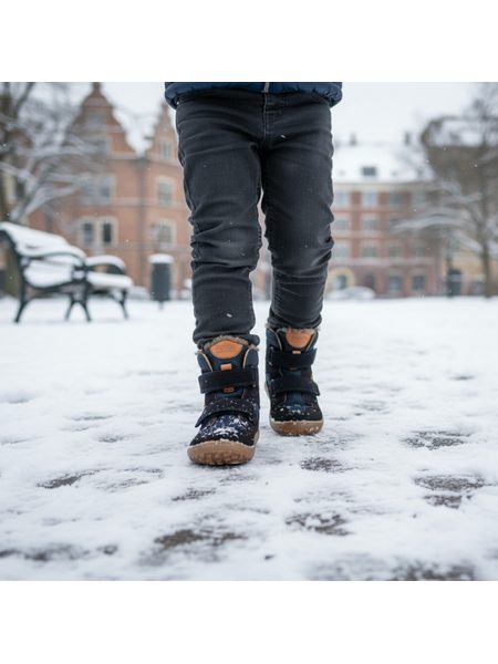FRODDO UP TEX WINTER Dark Blue | Dětské zimní zateplené barefoot boty