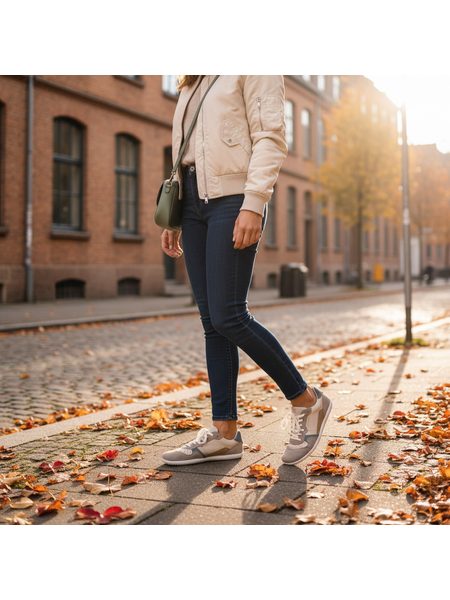 Dámské Barefoot Tenisky GROUNDIES® Nova GO1 Béžovo Šalvějově Zelené
