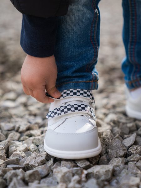 Ténis barefoot de criança Be Lenka Energise Kids branco e xadrez