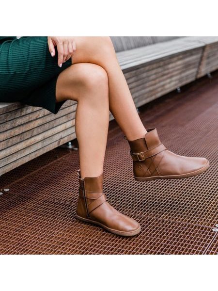 SHAPEN DIVINE Brown | Dámské barefoot kotníkové boty