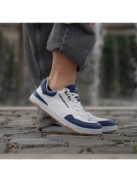 Adidași barefoot Barebarics Wave alb cu bleumarin închis