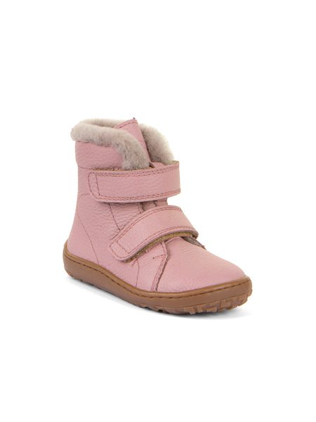 FRODDO KOTNÍKOVÉ ZIMNÍ FURRY BOOT Pink | Dětské zimní zateplené barefoot boty
