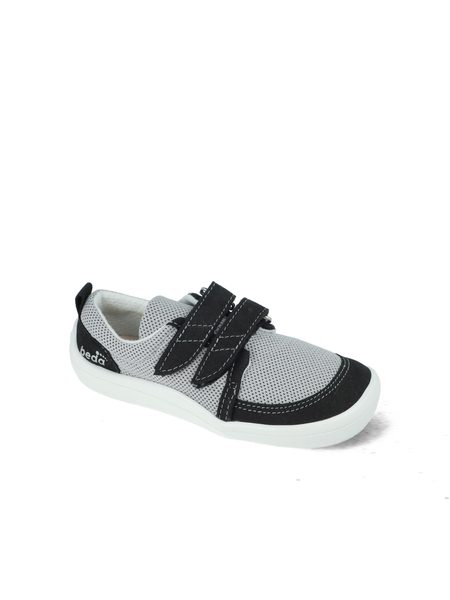 BEDA TENISKY BF 0001/TEX/W/D LUCAS White Black | Dětské barefoot tenisky
