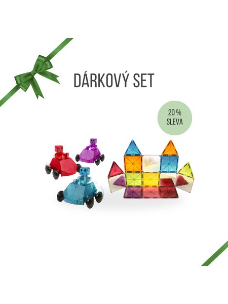 DĚTSKÝ DÁRKOVÝ SET PRO STAVITELE Magnetiscká stavebnice Stardust 15 dílů a Dusher 6 dílů