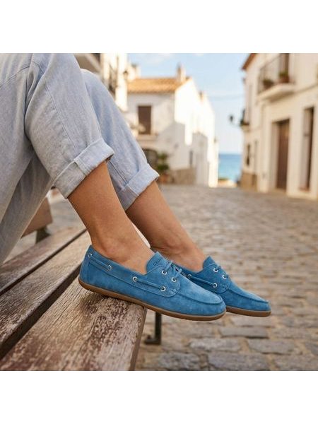 Dámské Barefoot Mokasíny GROUNDIES® Bay Nebesky modré