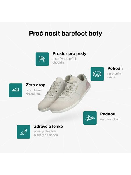 Dámské Barefoot Tenisky GROUNDIES® Nova GO1 Béžovo Růžové