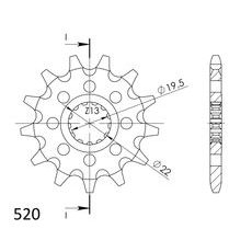 Ritzel SUPERSPROX CST-1439:13 13T, 520