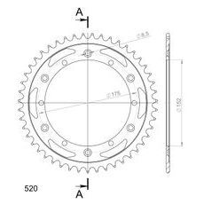 Ketten Rad SUPERSPROX RFE-853:47-BLK schwarz 47T, 520