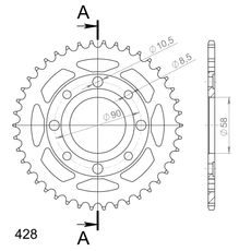 Ketten Rad SUPERSPROX RFE-269:42-BLK schwarz 42T, 428