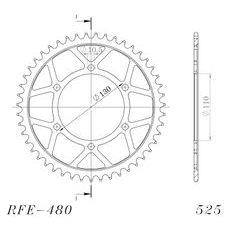 Ketten Rad SUPERSPROX RFE-480:45-BLK schwarz 45T, 525